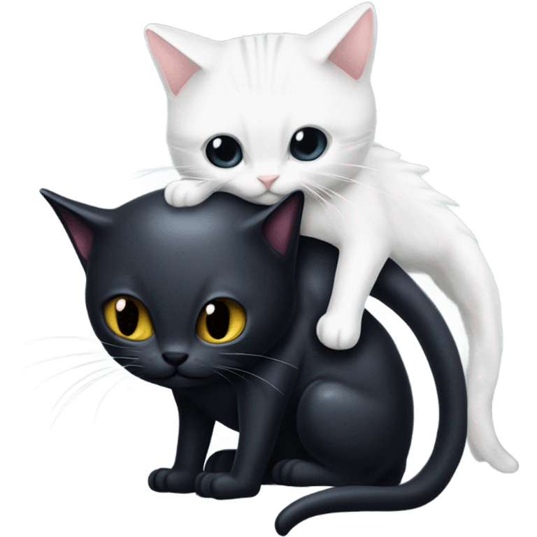 Xenomorph hugs a white cat emoji