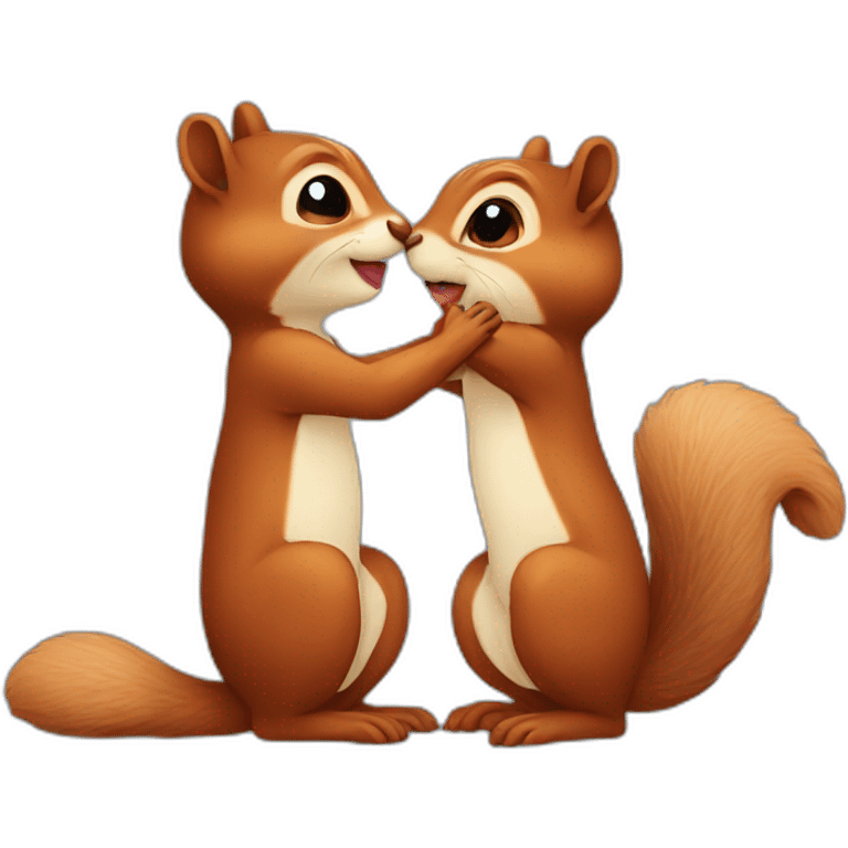 Squirrels kissing emoji