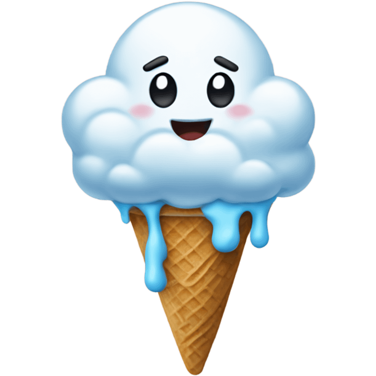 A cloud eating ice cream emoji