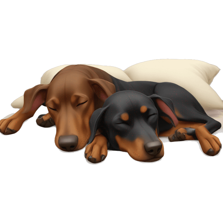 Two sleeping Dobermans emoji