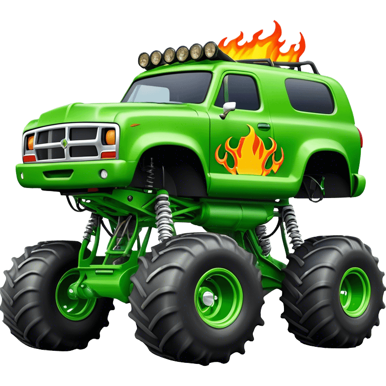 Grave Digger - Monster Jam (Model Year: 2022) (Iconic colour: Green with flames) emoji