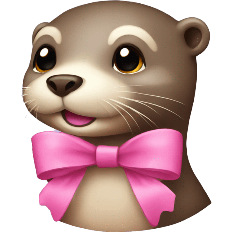 An otter with a pink bow  emoji