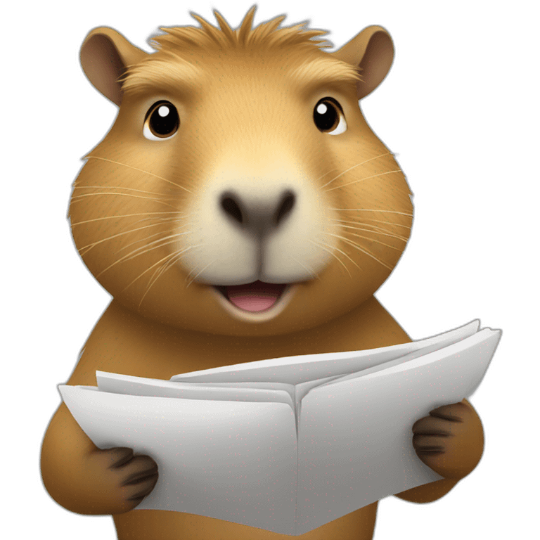 Capybara reading the news emoji