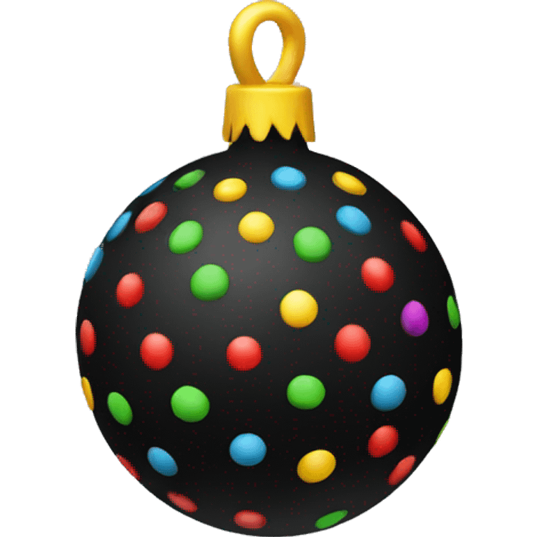 Christmas tree toy in the form of a ball black emoji