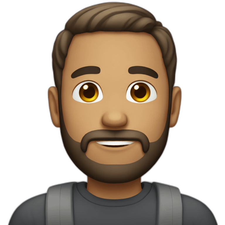 35 year old man with beard emoji