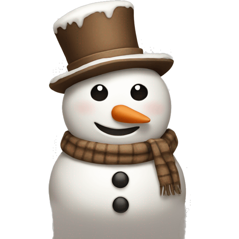 Brown and white asthetic snowman emoji