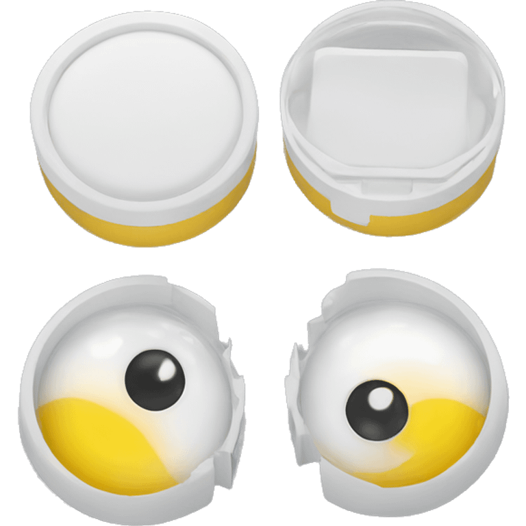 dual compartment prescription contact lens case emoji