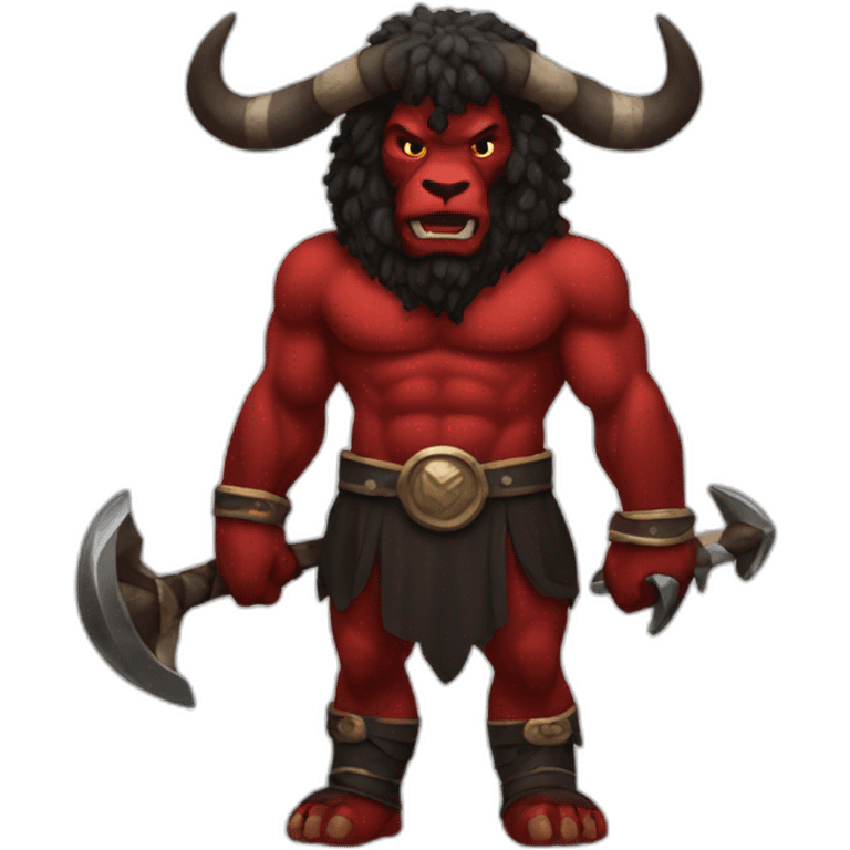 The black and red Minotaur emoji