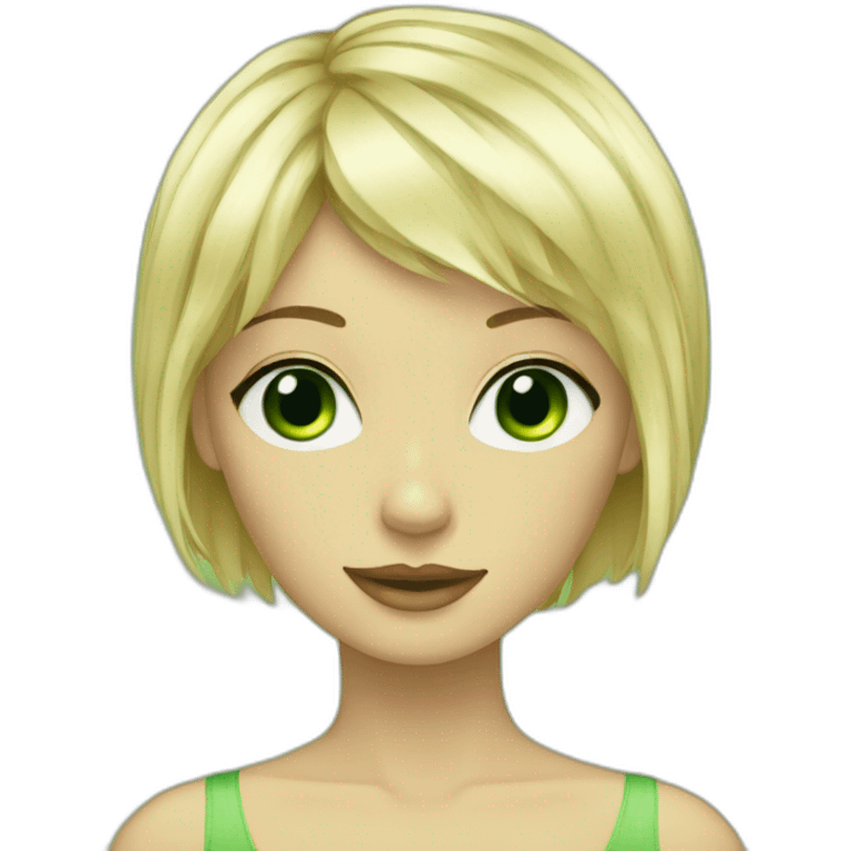 blond-girl-short-hair-and-curtain-fringe-with-green-eyes emoji