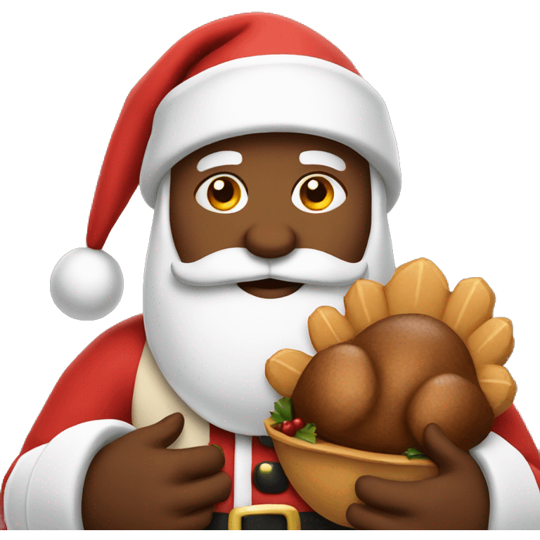 Santa holding a turkey emoji