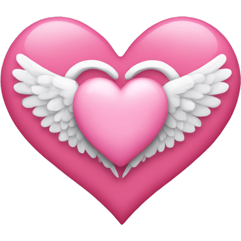 pink heart + angel wings emoji