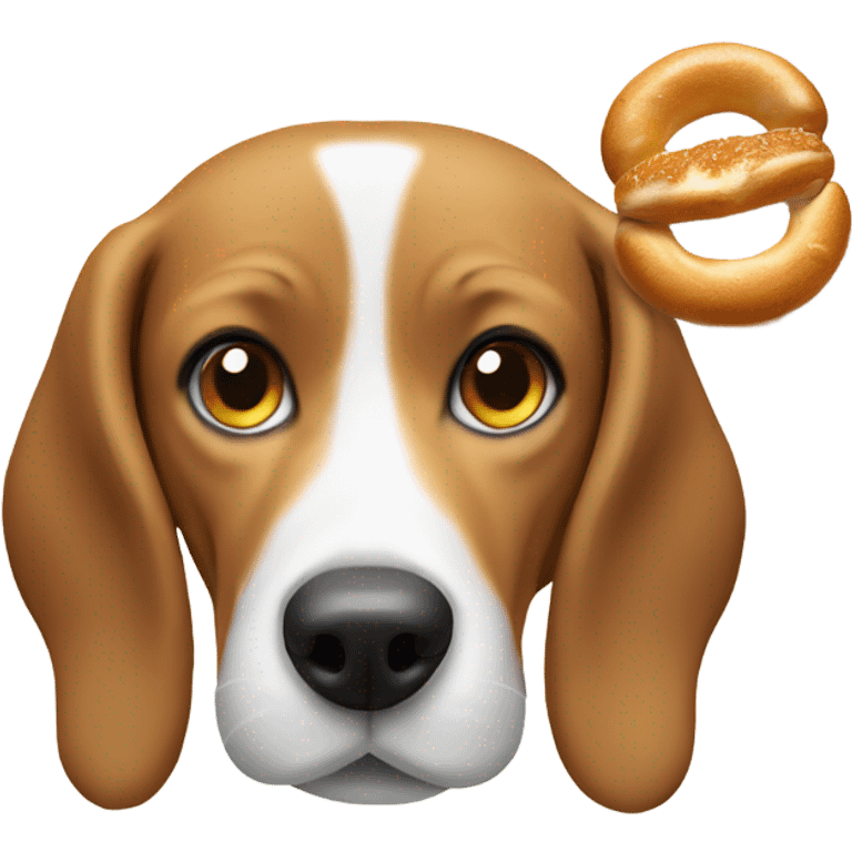 Beagle eating a bagel  emoji