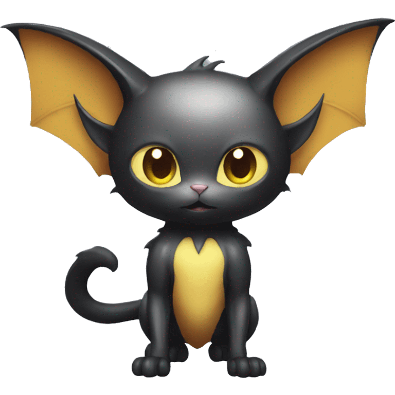 Shiny Type-Dark-type-Psychic-type-Fakémon-Bat-Cat full body emoji