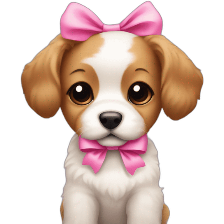 puppy with a pink bow emoji