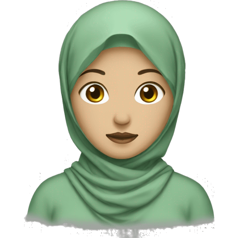 muted green asian hijab emoji