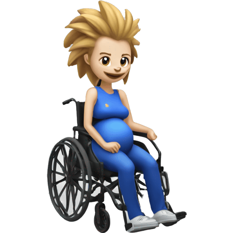 pregnant sonic the hedgehog in manual wheelchair  emoji