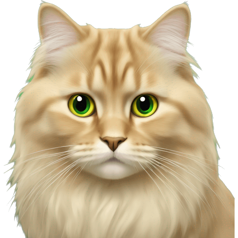 British longhair golden with green eyes emoji