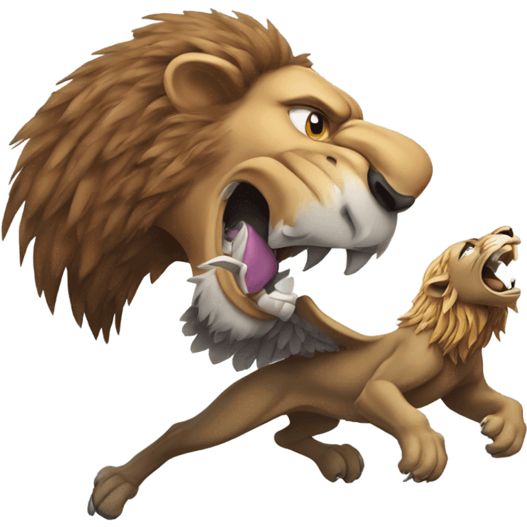 Eagle biting a lion emoji