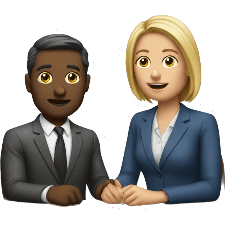 2 people talking job interview semi casual emoji