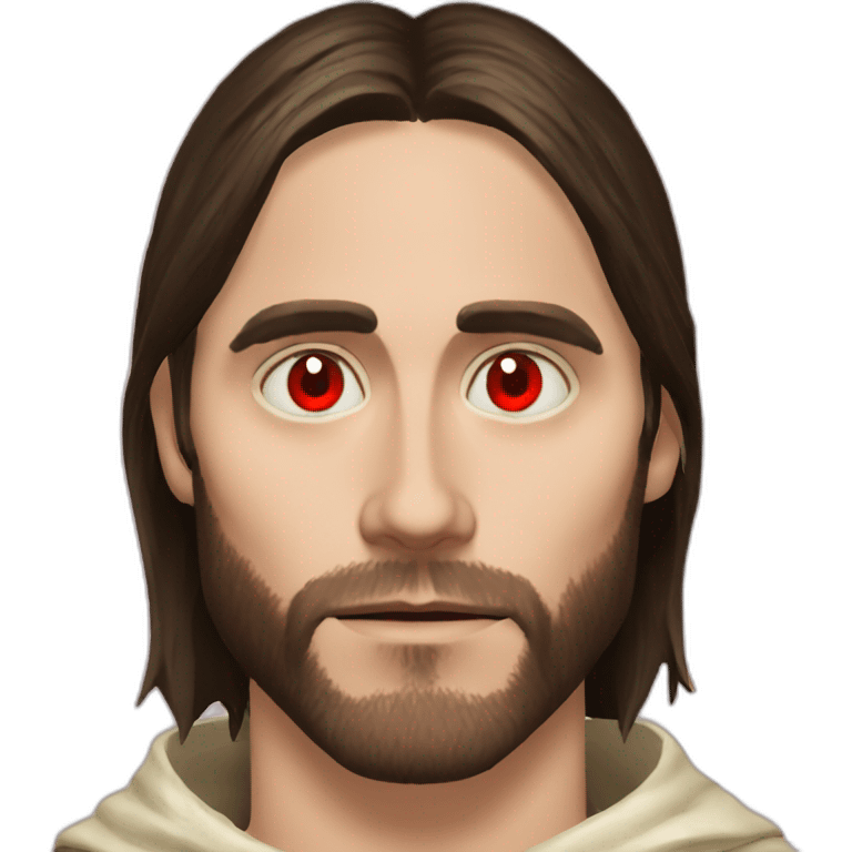 Jared Leto red eyes in a mantle emoji