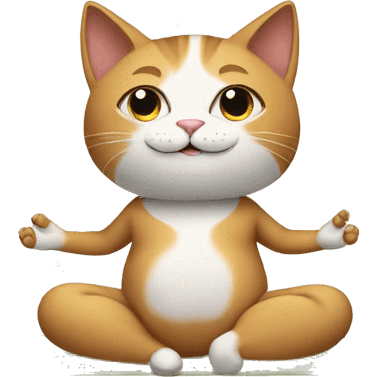 cat doing yoga emoji