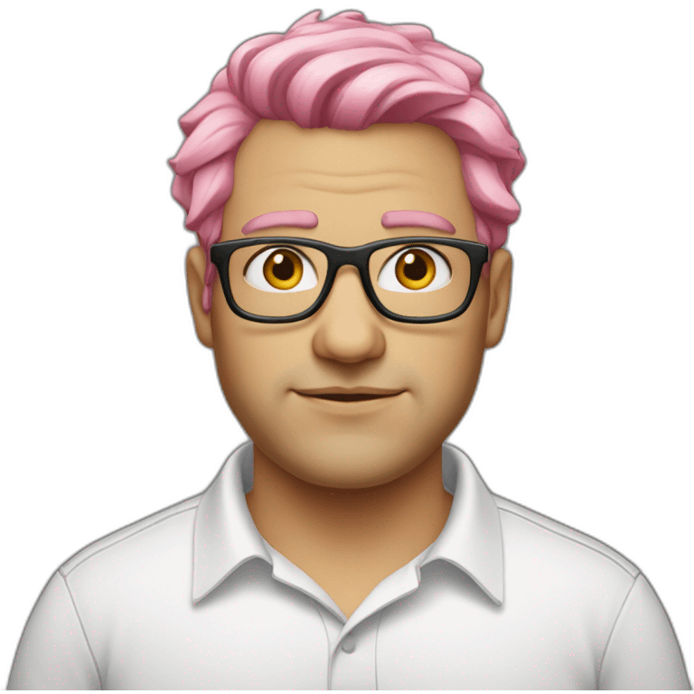 pinkhair-fat-middleage-man-whiteskin-redspectacle emoji