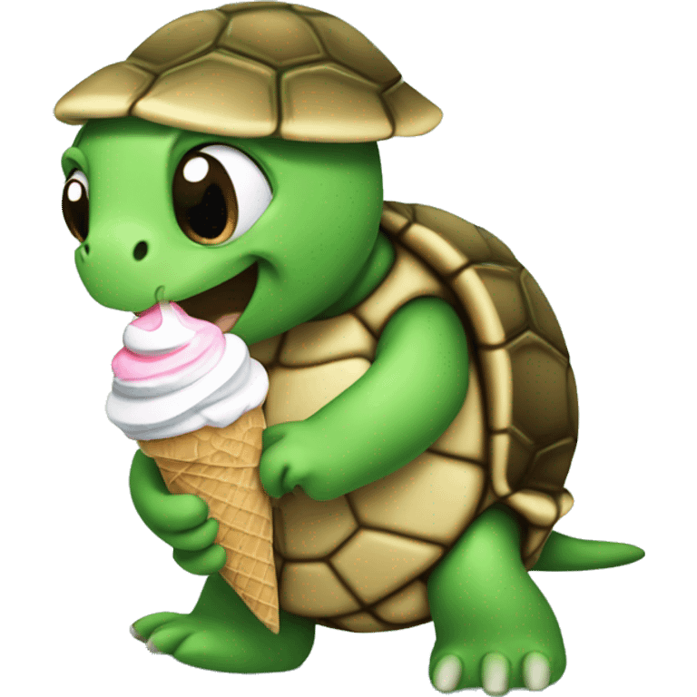 turtle eating ice cream emoji