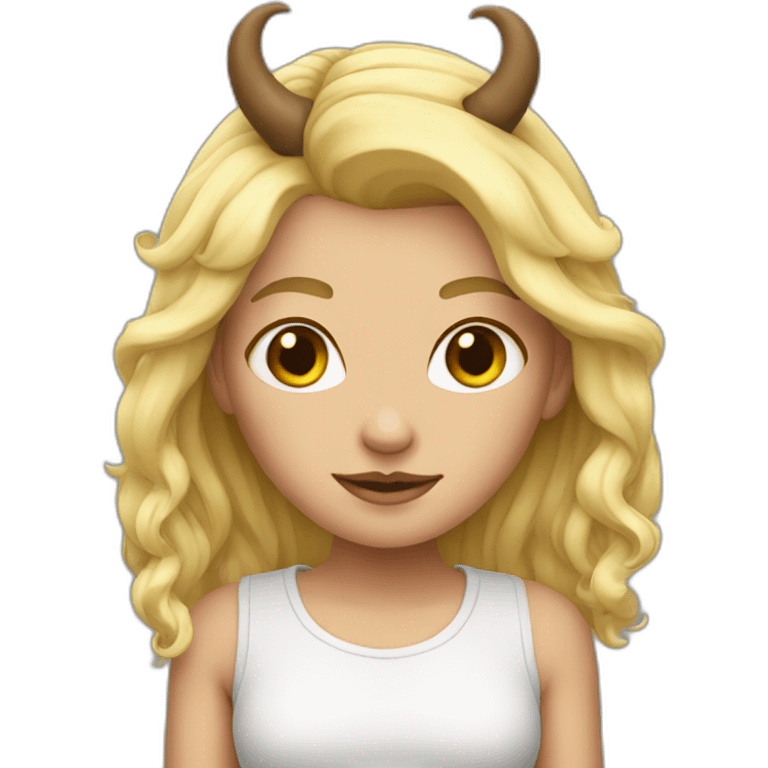 blonde girl with horns emoji