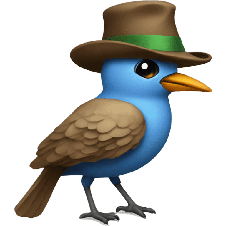 A bird wearing a hat and smoking emoji