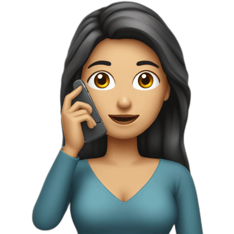 hermosa mujer hablando por celular emoji