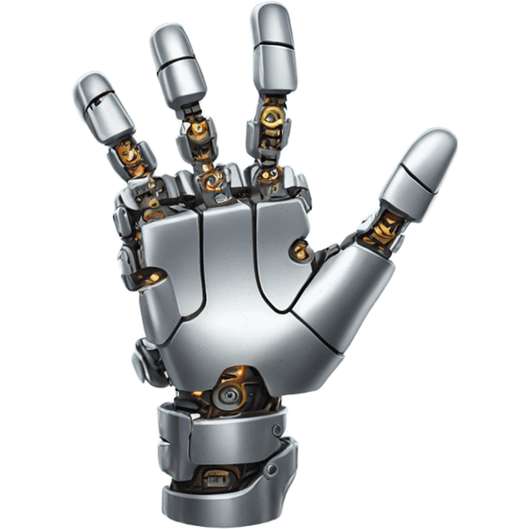 robot hand, finger point emoji