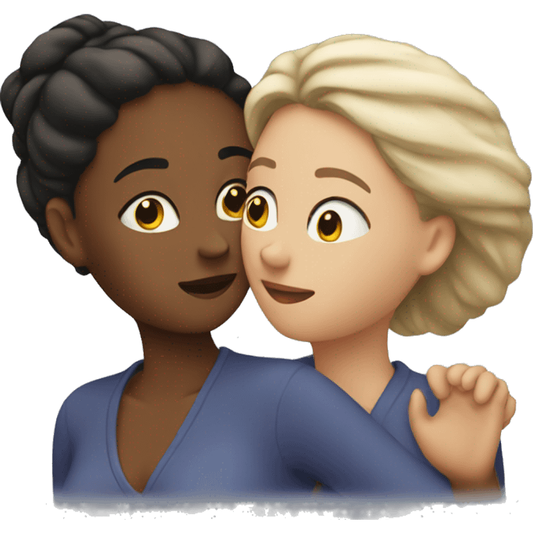 Two women caressing faces emoji