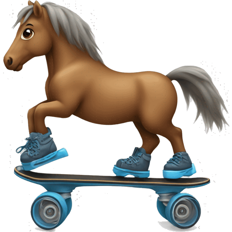 Horse wearing roller skates  emoji