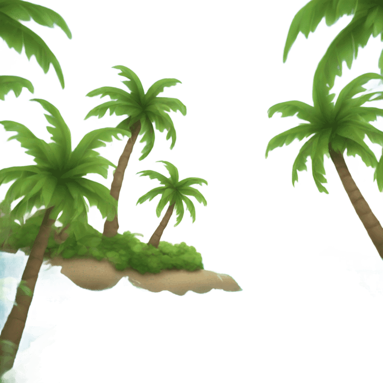 Ocean with palm tree  emoji