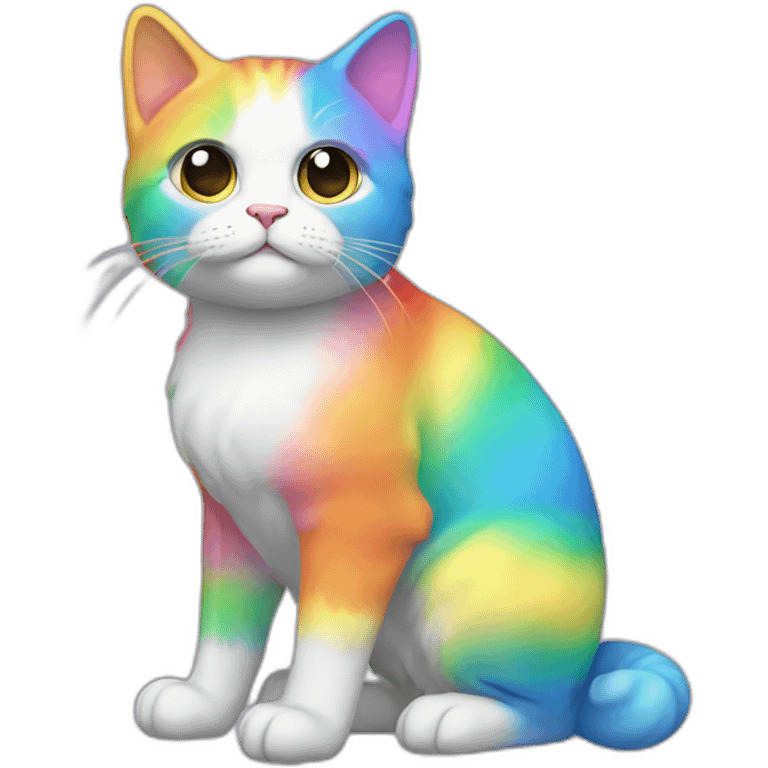 Rainbow Cat Full Body emoji