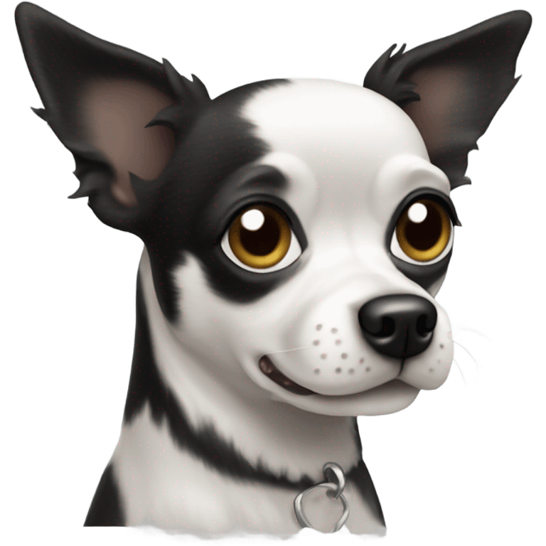 Black and white Chihuahuah poodle mix  emoji