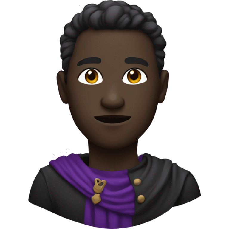 make a black figure with  a pointy chin and purple hor emoji