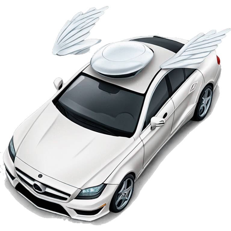 Flying mercedes benz cls with iron wings flying car emoji