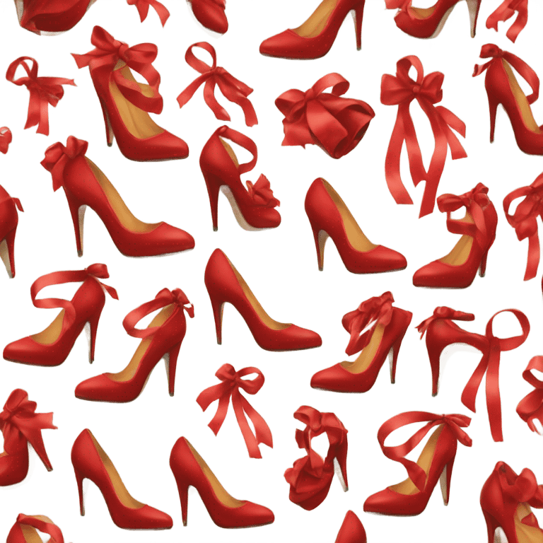 Red heels with ribbons  emoji