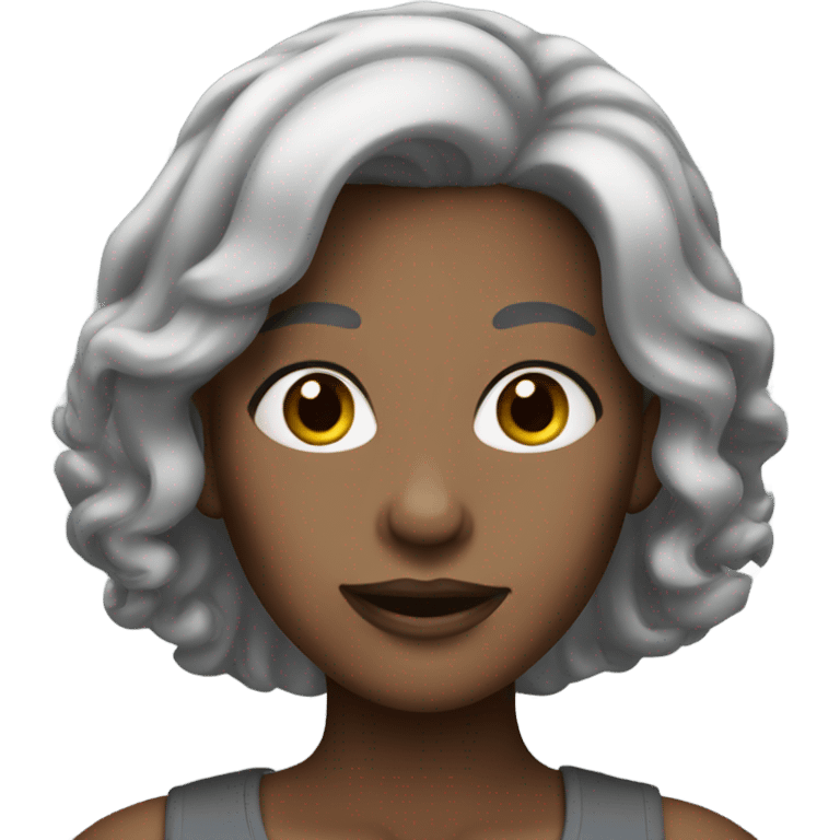 black and grey hair lady emoji