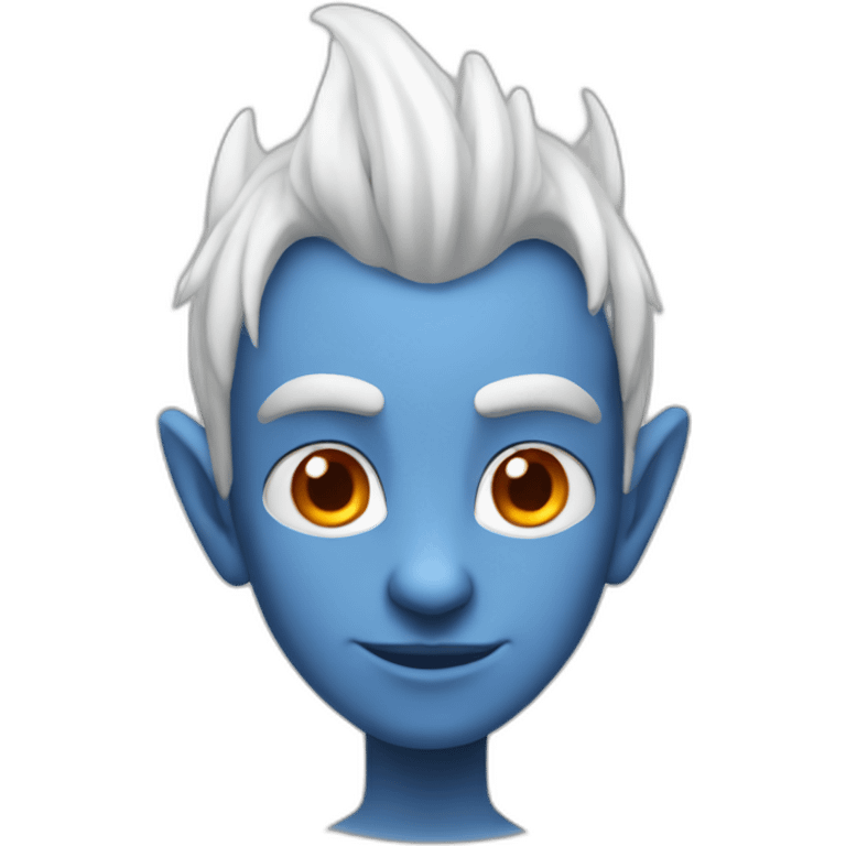 Blue-Elf-Man-White-Mohawk-Orange-Eyes emoji