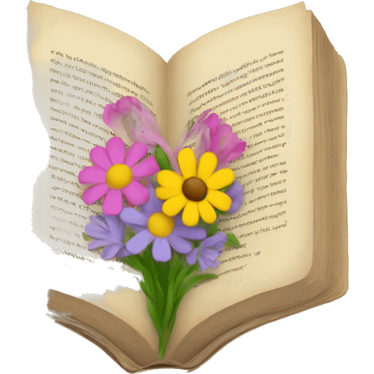 Open book with flowers emoji