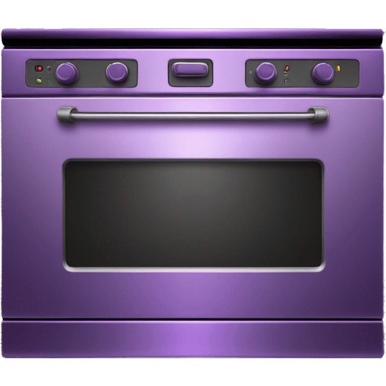 Realistic metallic dark purple oven isolated. emoji