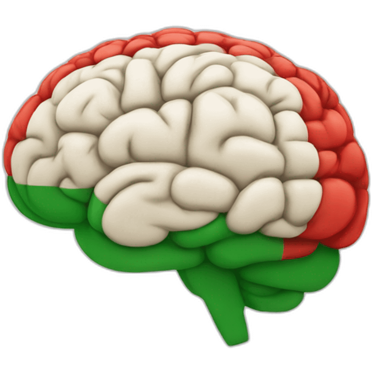 persons brain in italian flag colours emoji