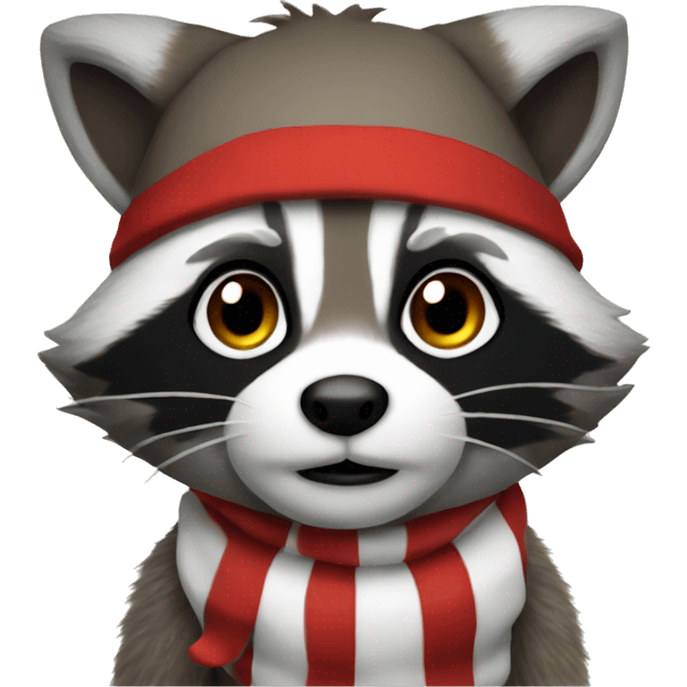 Racoon wearing a Santa outfit emoji