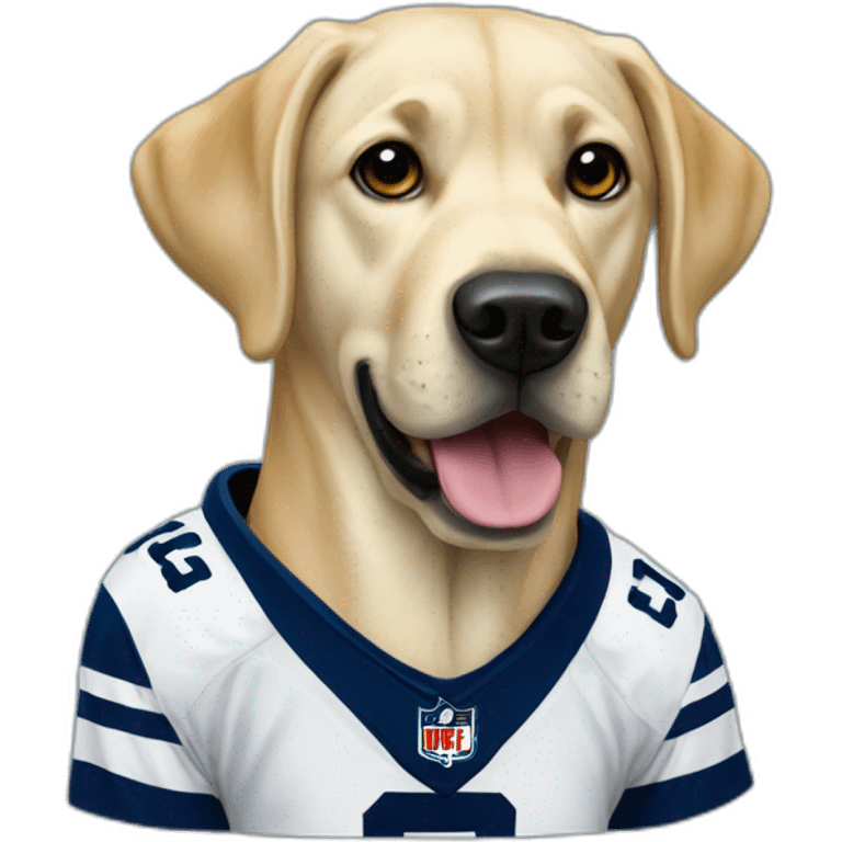 yellow labrador with dallas cowboys jersey emoji