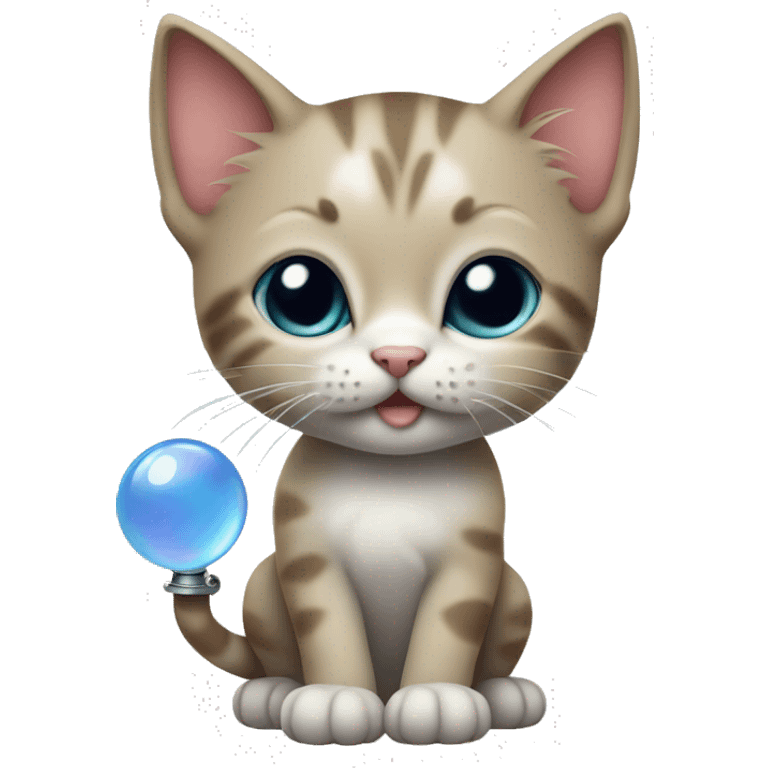 kitten holding an bubble pipe in one paw  and a lighter in the other paw emoji