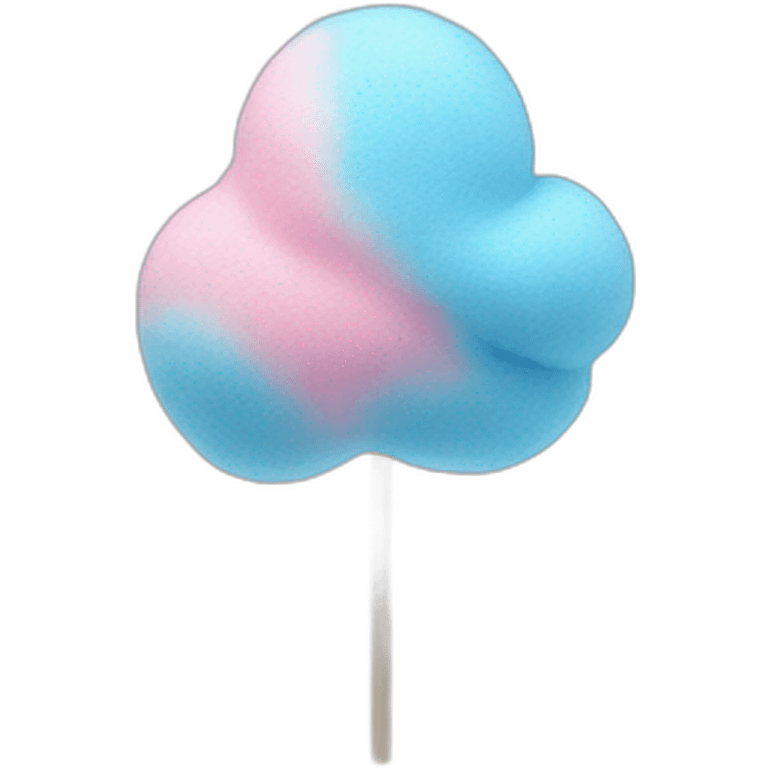 cotton candy on a stick blue and pink emoji