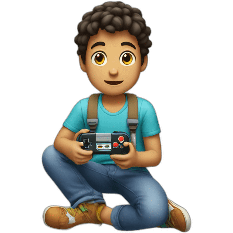 boy with nintendo emoji