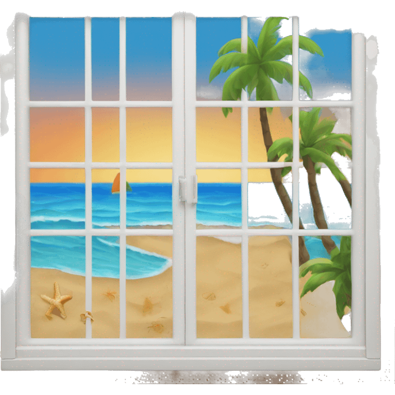 Beach scene window emoji